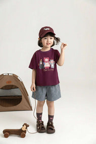 Girls Cartoon Graphic T-Shirt – Soft Breathable Short Sleeve Top