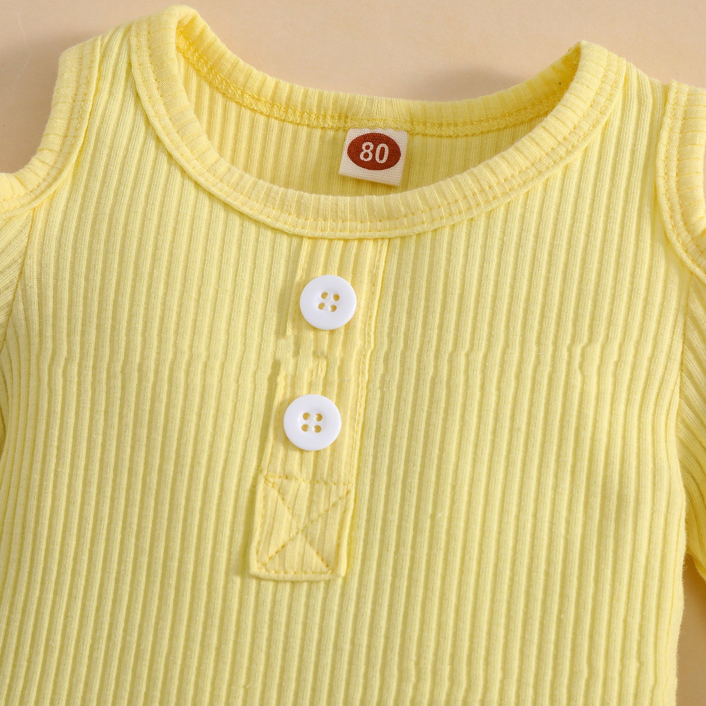 Girls' Sunken Stripe Rompers Jumpsuit Flower Flared Pants Hair Band Three-piece Set - MomiDream