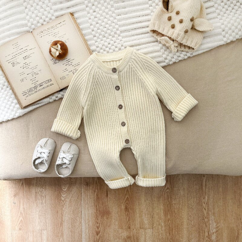 Knitted Thickened Rompers Newborn Winter Clothes Sweater Romper - MomiDream