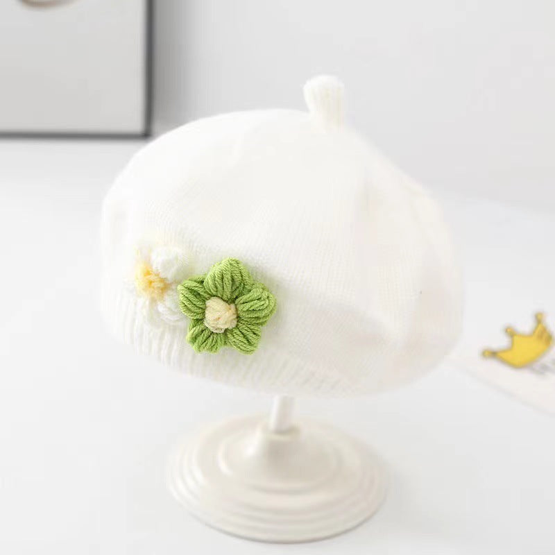 Baby Girl Hat Baby Wool Knitted Beret - MomiDream