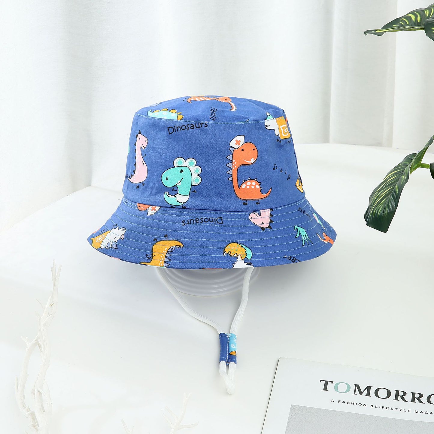 Children's Printed Dinosaur Bucket Sun Hat Big Brim Boy Girl Hat - MomiDream
