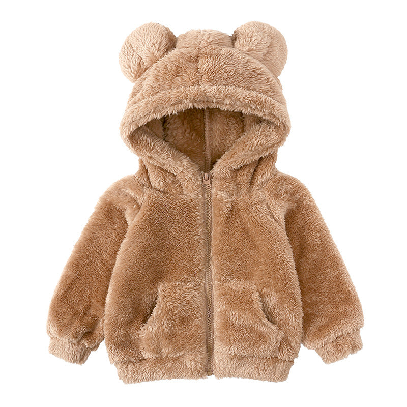 Children Berber Fleece Coat Children's Clothing Cartoon Bear Boy Thickened - MomiDream