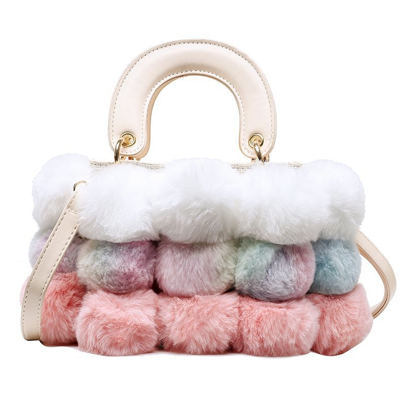 Plush Handbags Winter Plush Shoulder Bag Handbag Trend Messenger Bag - MomiDream