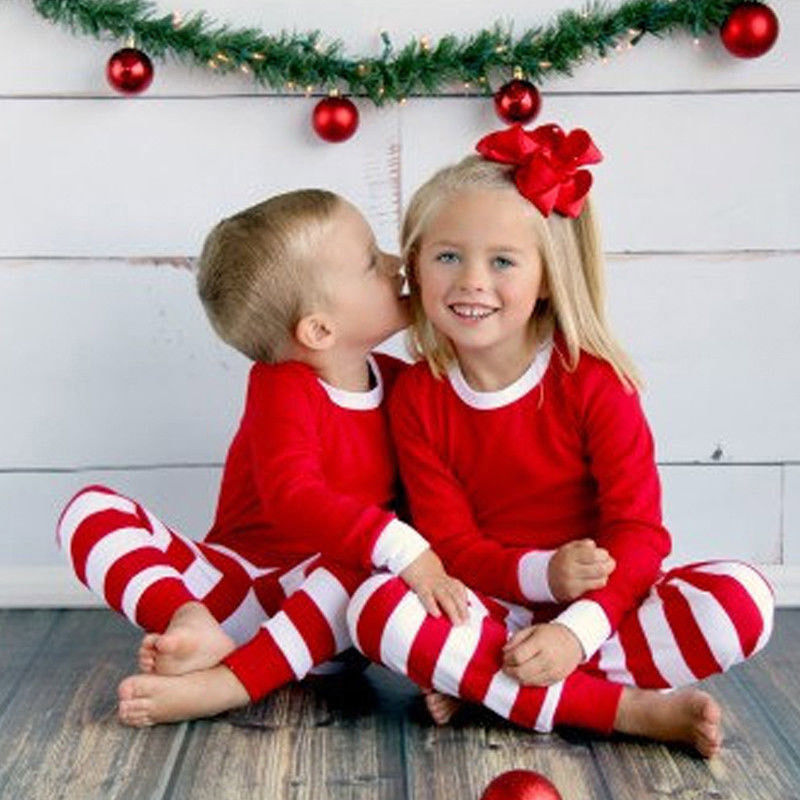 Family striped christmas pajamas - MomiDream