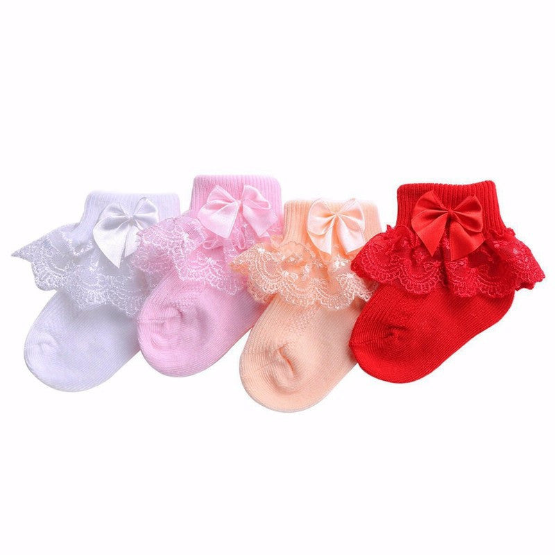 BOW LACE baby socks - MomiDream