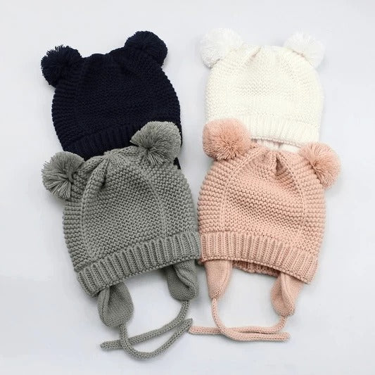 Jojo Double Pompom Knitted Beanie - MomiDream