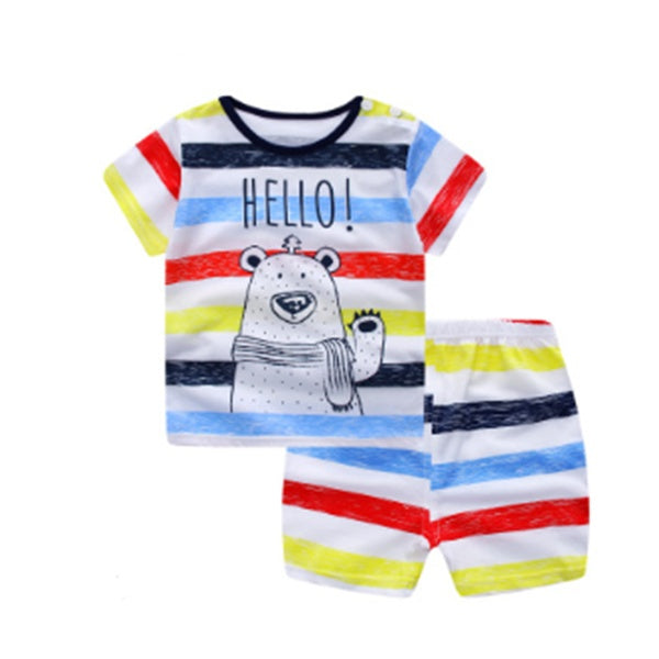 Cartoon Clothing Baby Boy Summer Clothes T-shirt Baby Girl Casual Clothing Sets - MomiDream