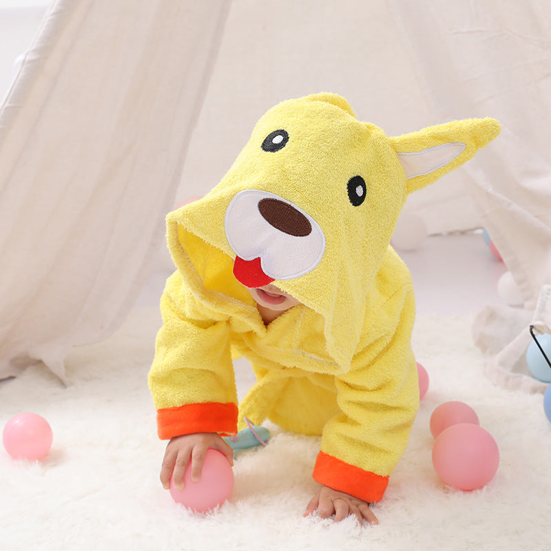 Cartoon Cute Animal Modeling Baby Bath Towels Baby Bathrobes Cotton Children's Bathrobes Baby Hooded - MomiDream