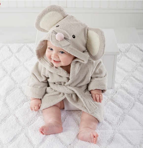 Children's Hooded Absorbent Animal-shaped Bathrobe - MomiDream