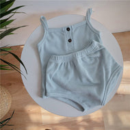 Baby Korean Summer Camisole Triangle Shorts Men And Women Baby Two-Piece Suit Ins