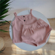 Baby Korean Summer Camisole Triangle Shorts Men And Women Baby Two-Piece Suit Ins