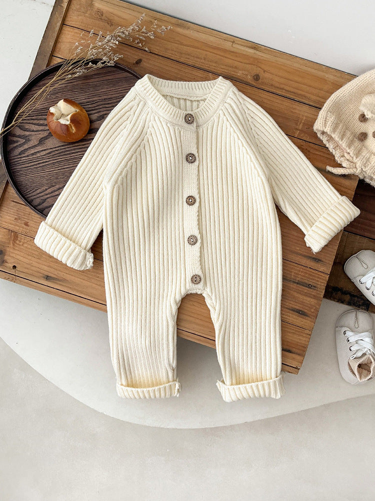 Knitted Thickened Rompers Newborn Winter Clothes Sweater Romper - MomiDream