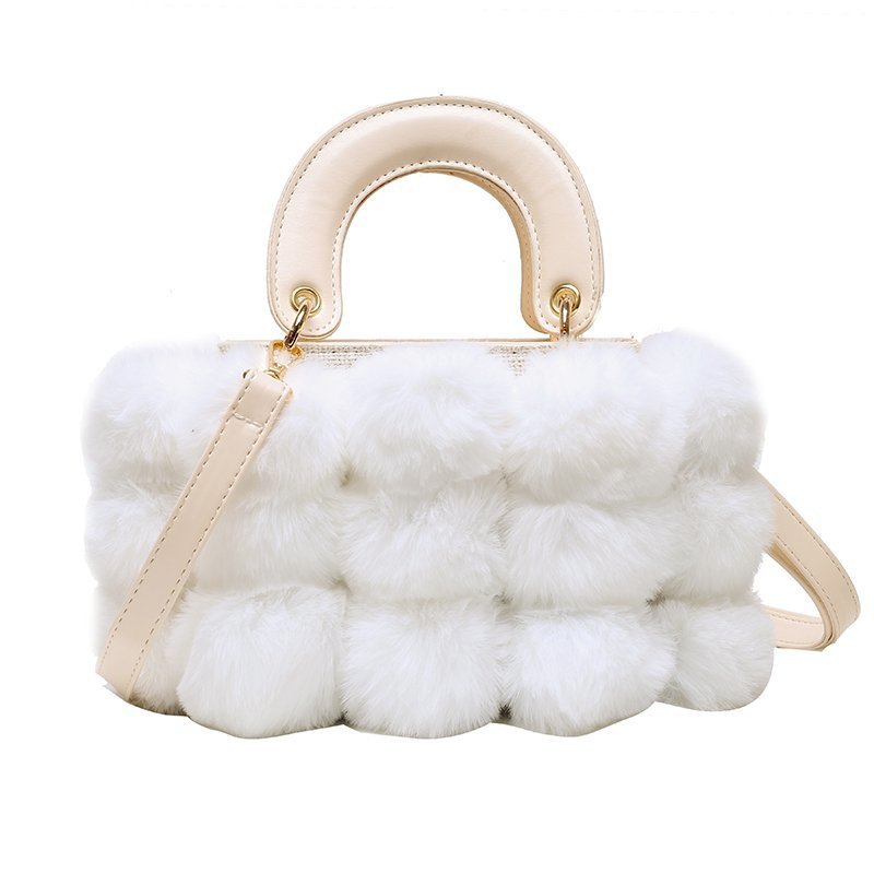 Plush Handbags Winter Plush Shoulder Bag Handbag Trend Messenger Bag - MomiDream