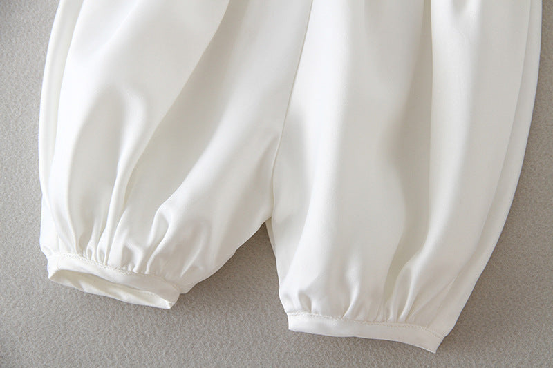 Boy's White Full Moon Full Year Wine Suit With Hat Dress Two-piece Set - MomiDream