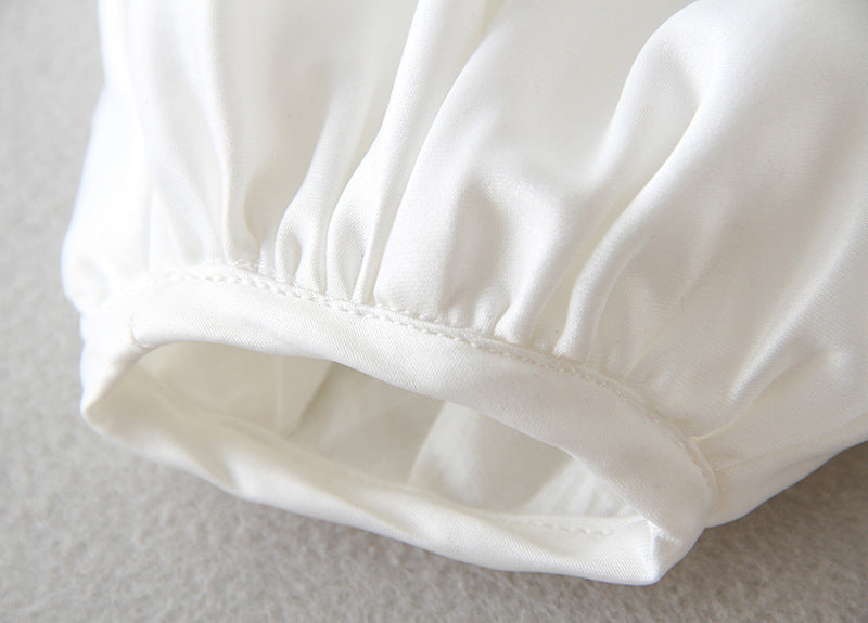 Boy's White Full Moon Full Year Wine Suit With Hat Dress Two-piece Set - MomiDream