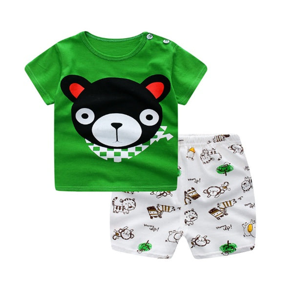 Cartoon Clothing Baby Boy Summer Clothes T-shirt Baby Girl Casual Clothing Sets - MomiDream