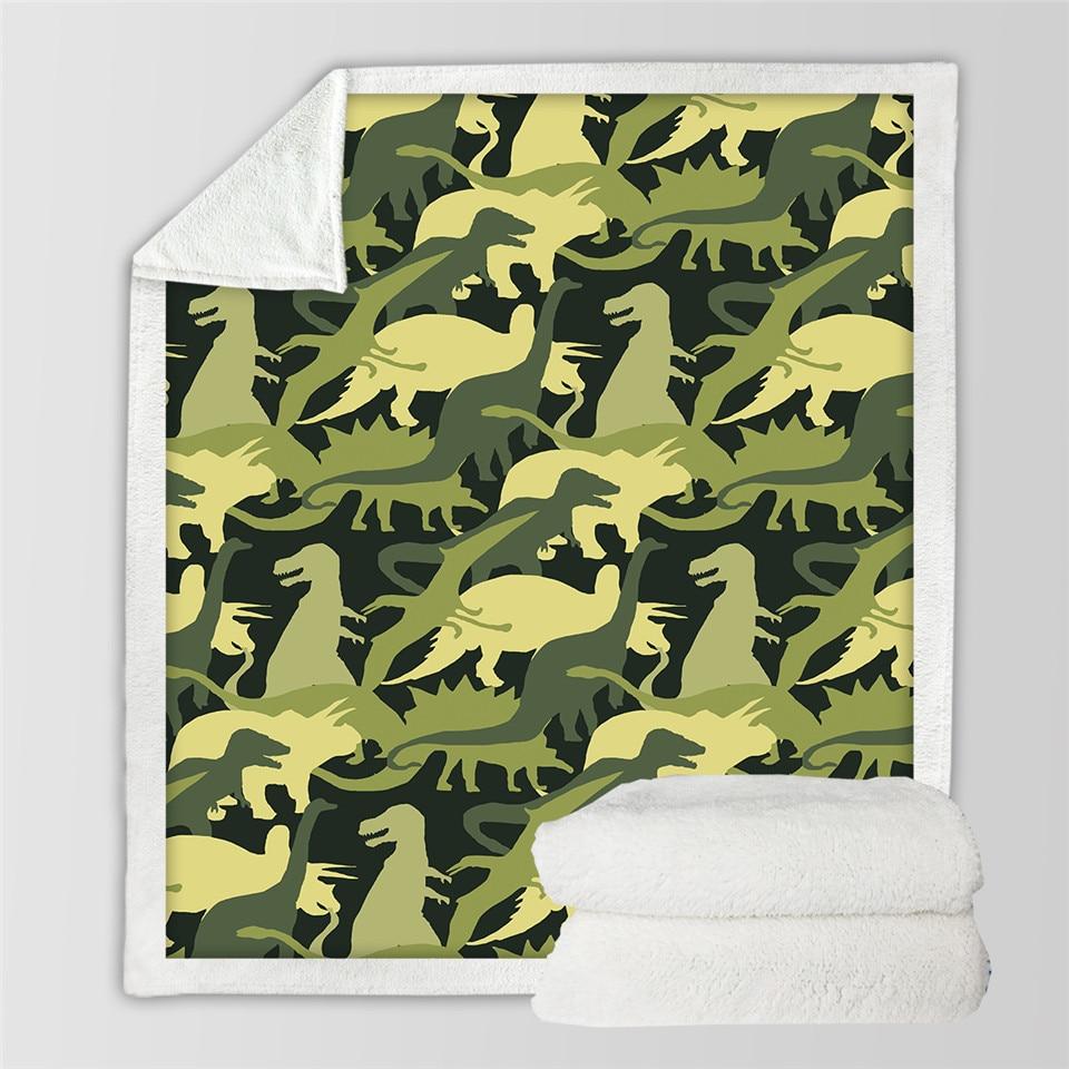 Kids Children Dinosaur Fluffy Soft Cotton Blanket Jurassic Cartoon Boys Girl Throw Blankets For Beds Home Textile Bedding Outlet - MomiDream