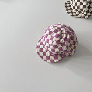 Baby Boy And Girl Checkerboard Soft Brim Hat
