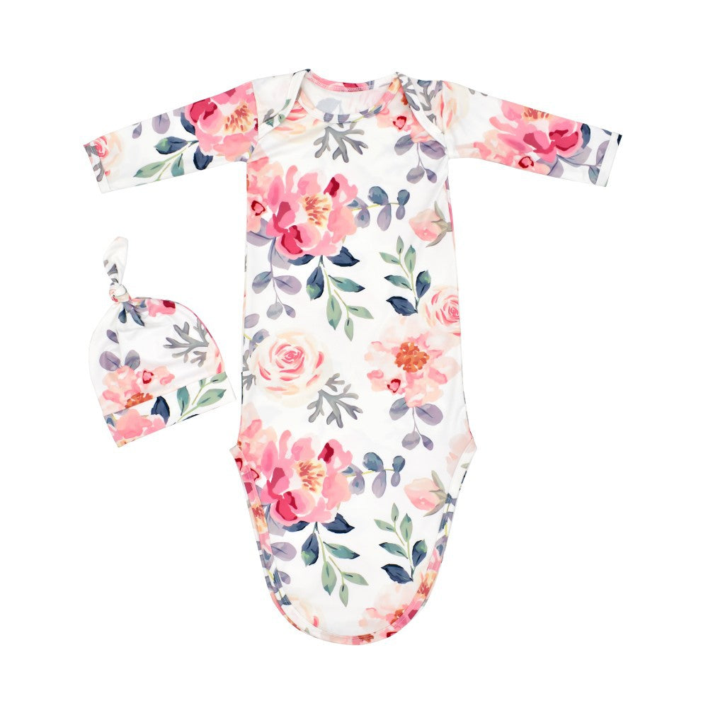Newborn Knotted Nightgown Baby Sleeping Bag Print - MomiDream