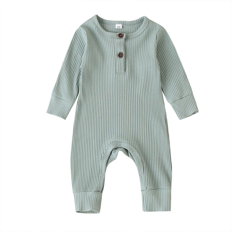New Baby Jumpsuit Sunken Stripe Trousers Romper Western Style - MomiDream
