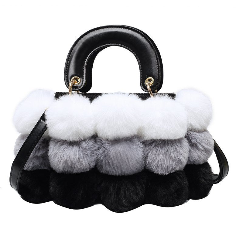 Plush Handbags Winter Plush Shoulder Bag Handbag Trend Messenger Bag - MomiDream