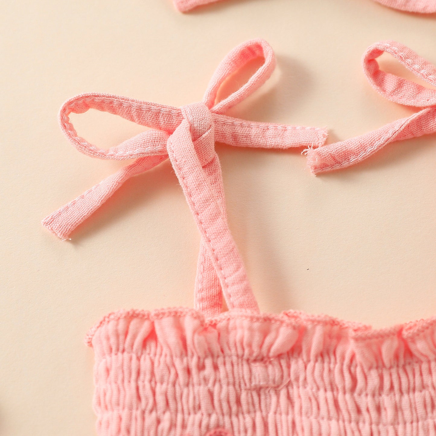 Towel Embroidery Mesh Slip Dress Bowknot Headband Two-piece Set - MomiDream