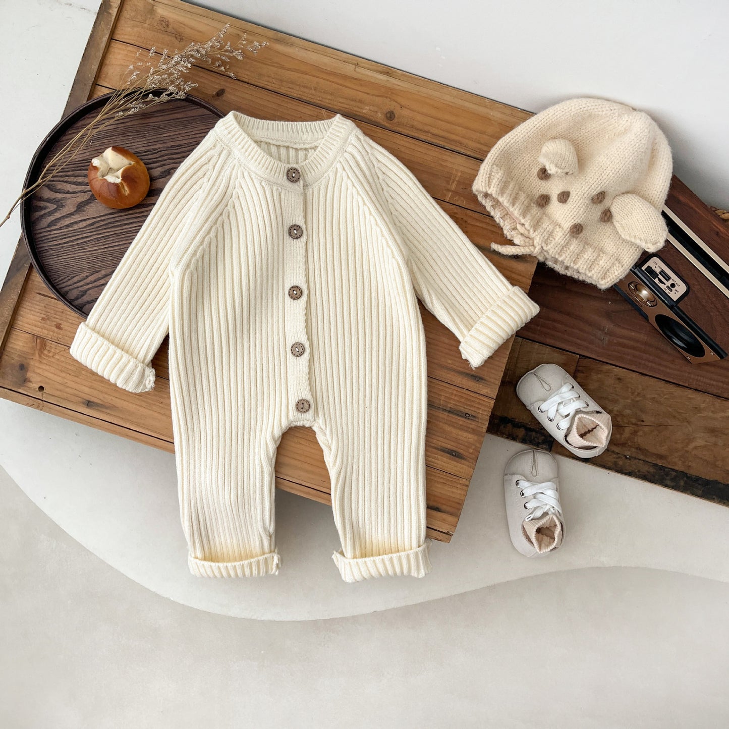 Knitted Thickened Rompers Newborn Winter Clothes Sweater Romper - MomiDream