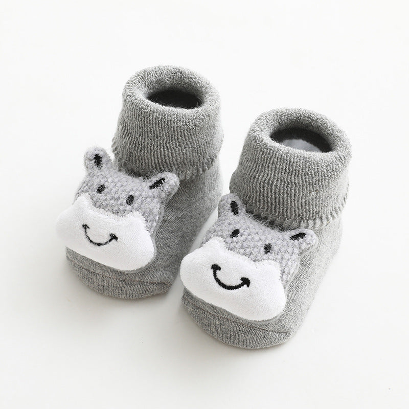 Baby Slip Socks With Plush And Thick Hoops - MomiDream