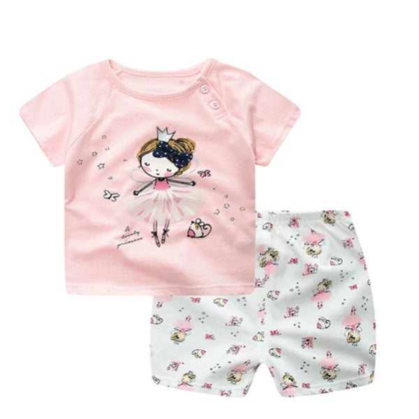 Cartoon Clothing Baby Boy Summer Clothes T-shirt Baby Girl Casual Clothing Sets - MomiDream