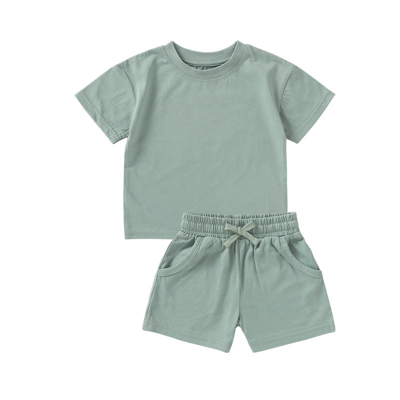 Children's Short Sleeve Baby Organic Cotton Shorts Suit - MomiDream