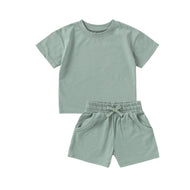 Children's Short Sleeve Baby Organic Cotton Shorts Suit