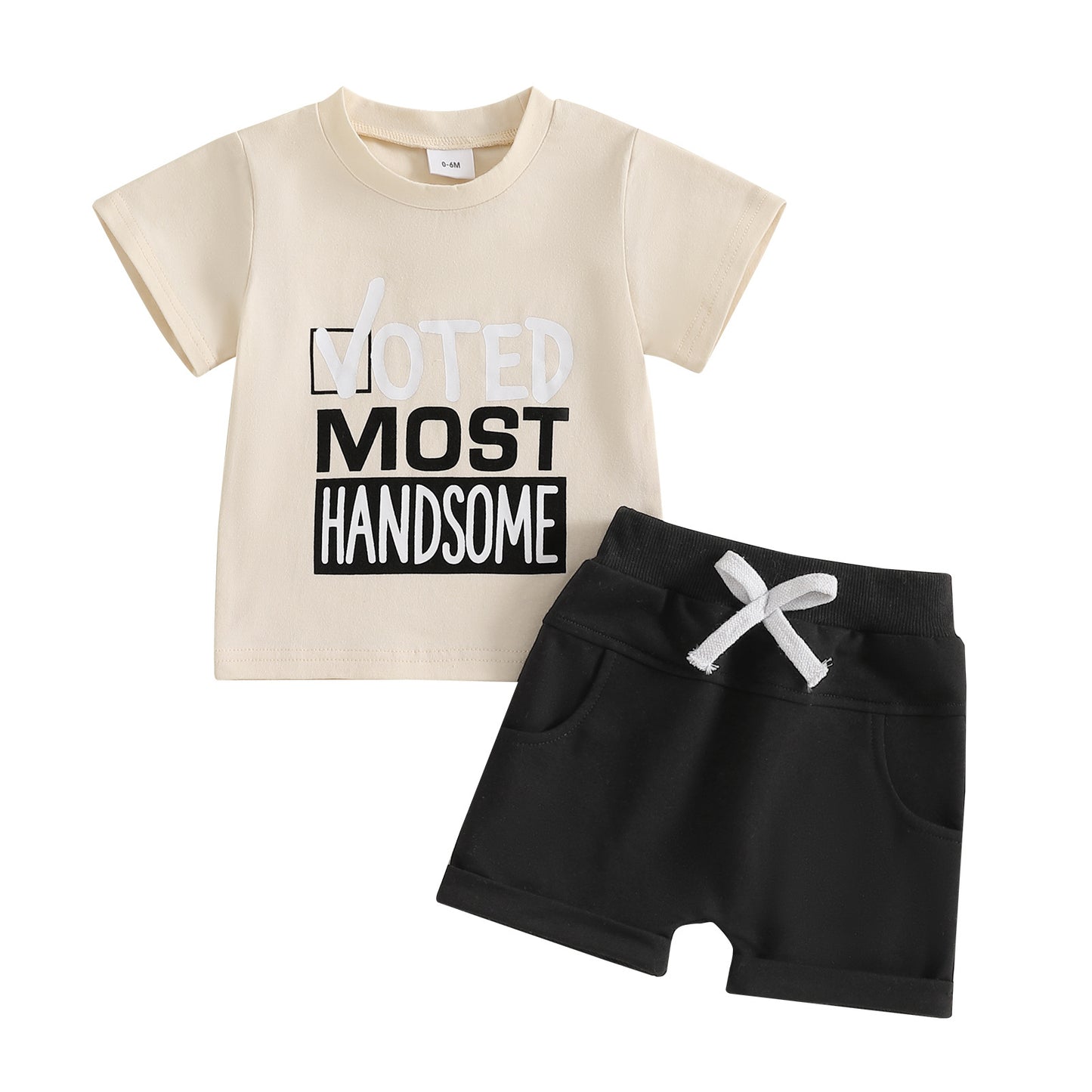 Boy Letter Print Short-sleeve Suit - MomiDream