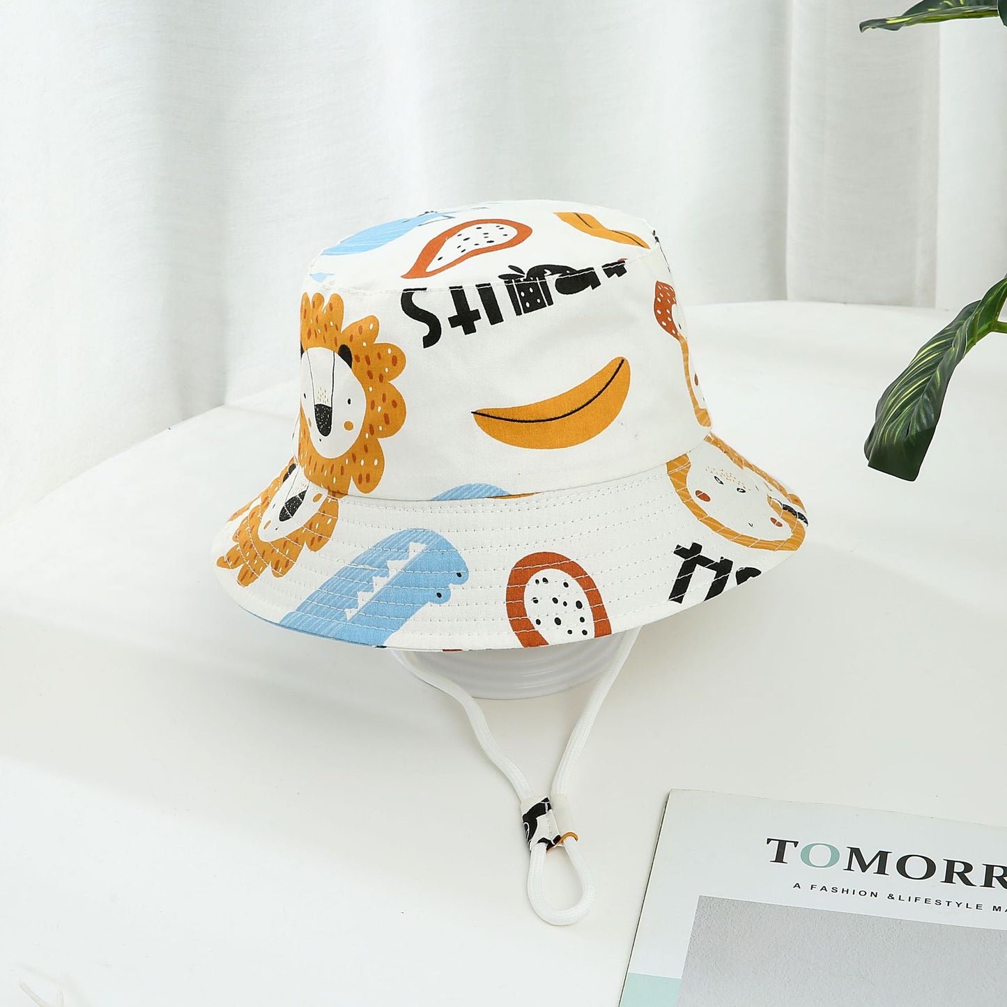 Children's Printed Dinosaur Bucket Sun Hat Big Brim Boy Girl Hat - MomiDream