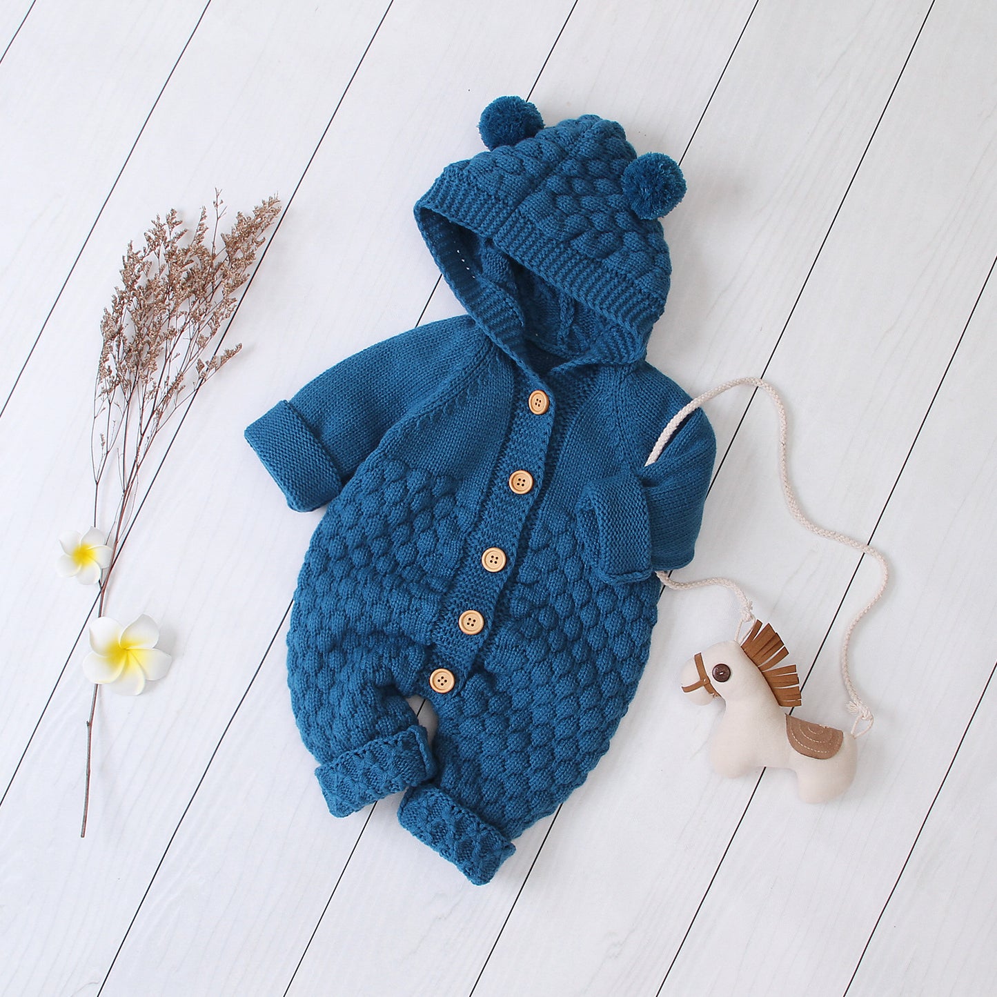 Hooded knitted jumpsuit - MomiDream
