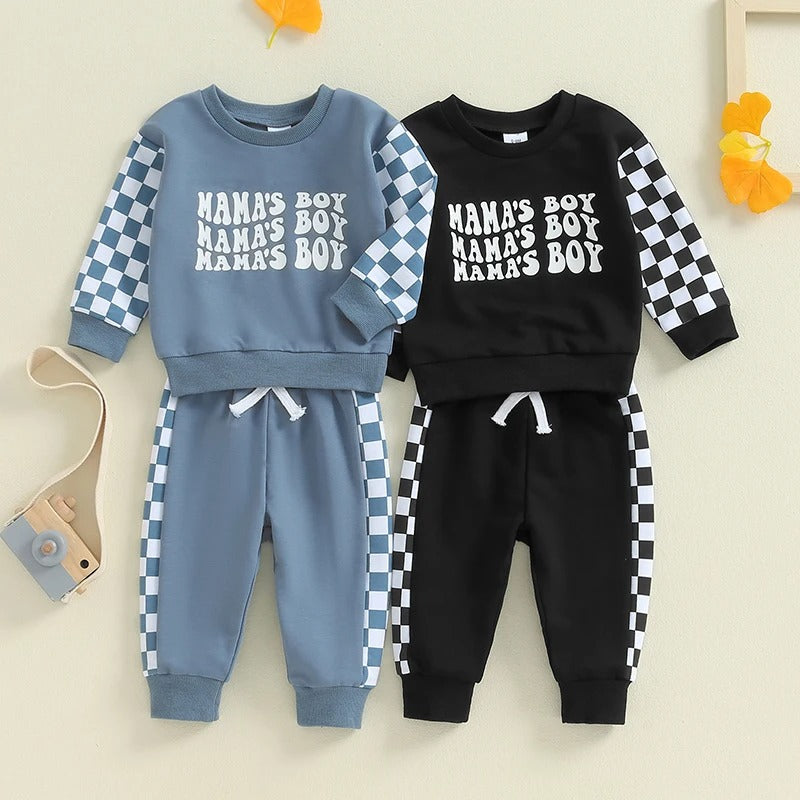 Children Plaid Printed Long-sleeve Sweater Set - MomiDream