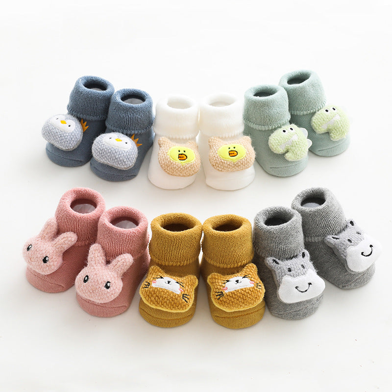 Baby Slip Socks With Plush And Thick Hoops - MomiDream