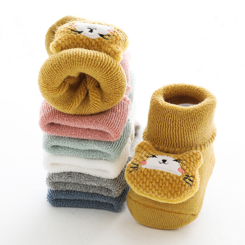 Baby Slip Socks With Plush And Thick Hoops - MomiDream