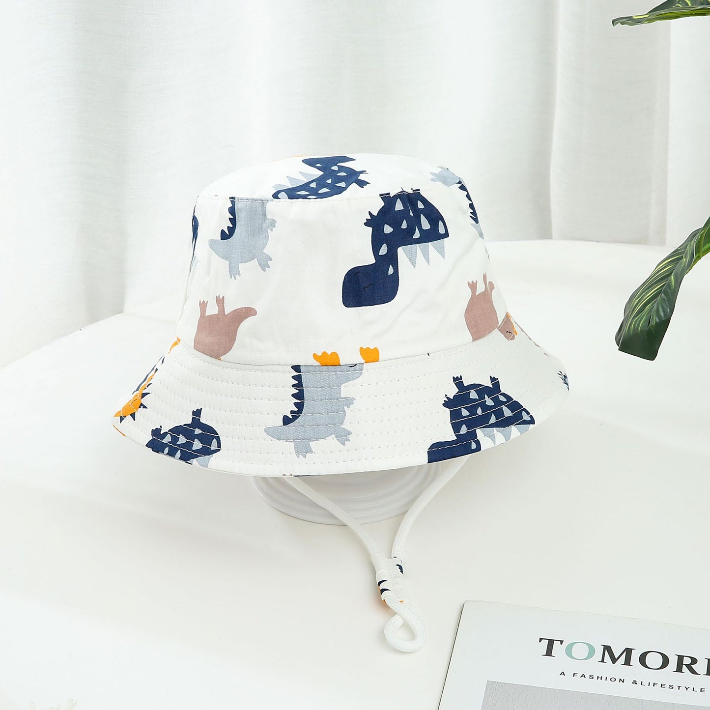 Children's Printed Dinosaur Bucket Sun Hat Big Brim Boy Girl Hat - MomiDream