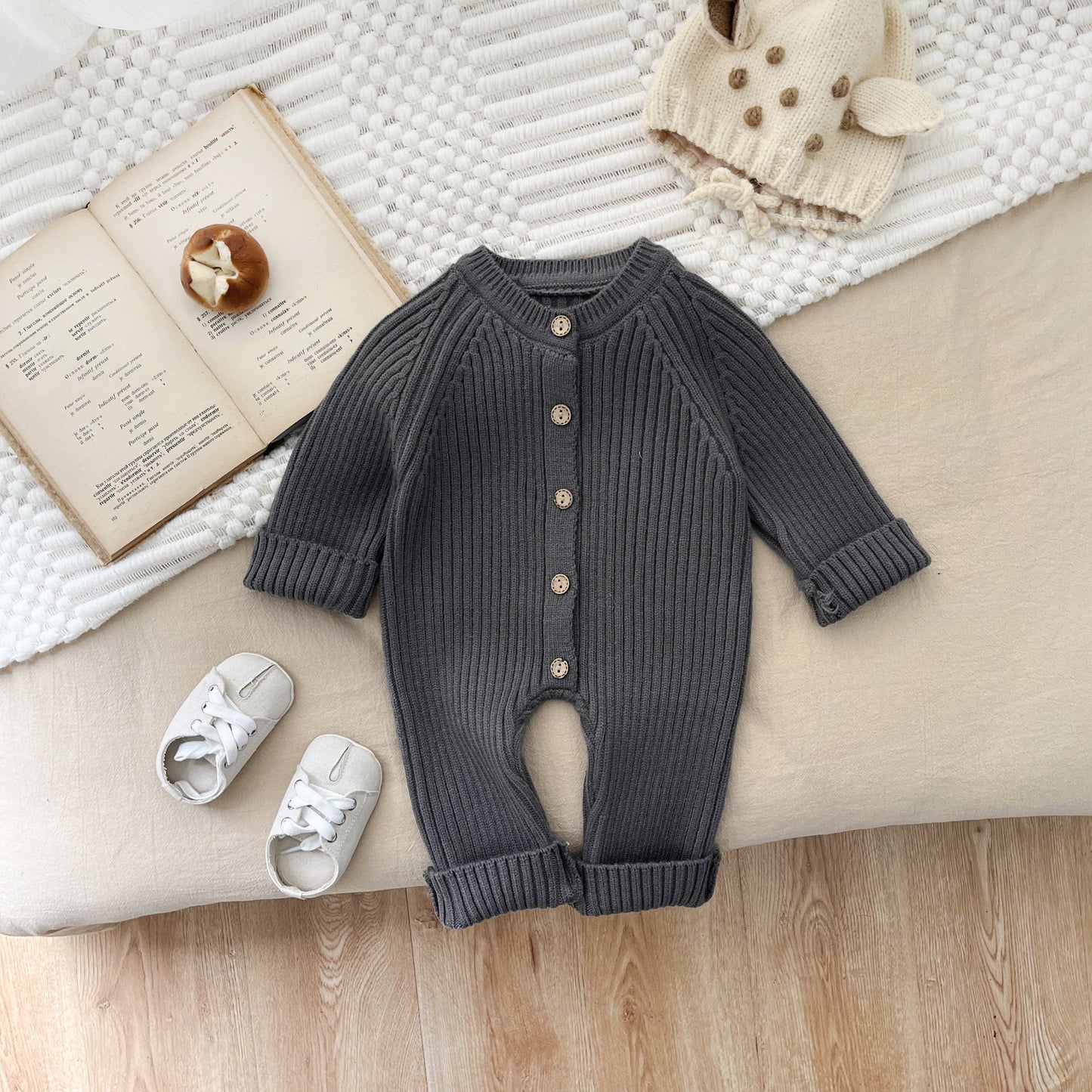 Knitted Thickened Rompers Newborn Winter Clothes Sweater Romper - MomiDream