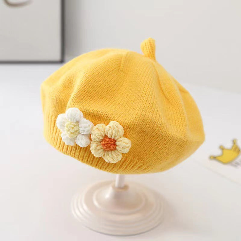 Baby Girl Hat Baby Wool Knitted Beret - MomiDream