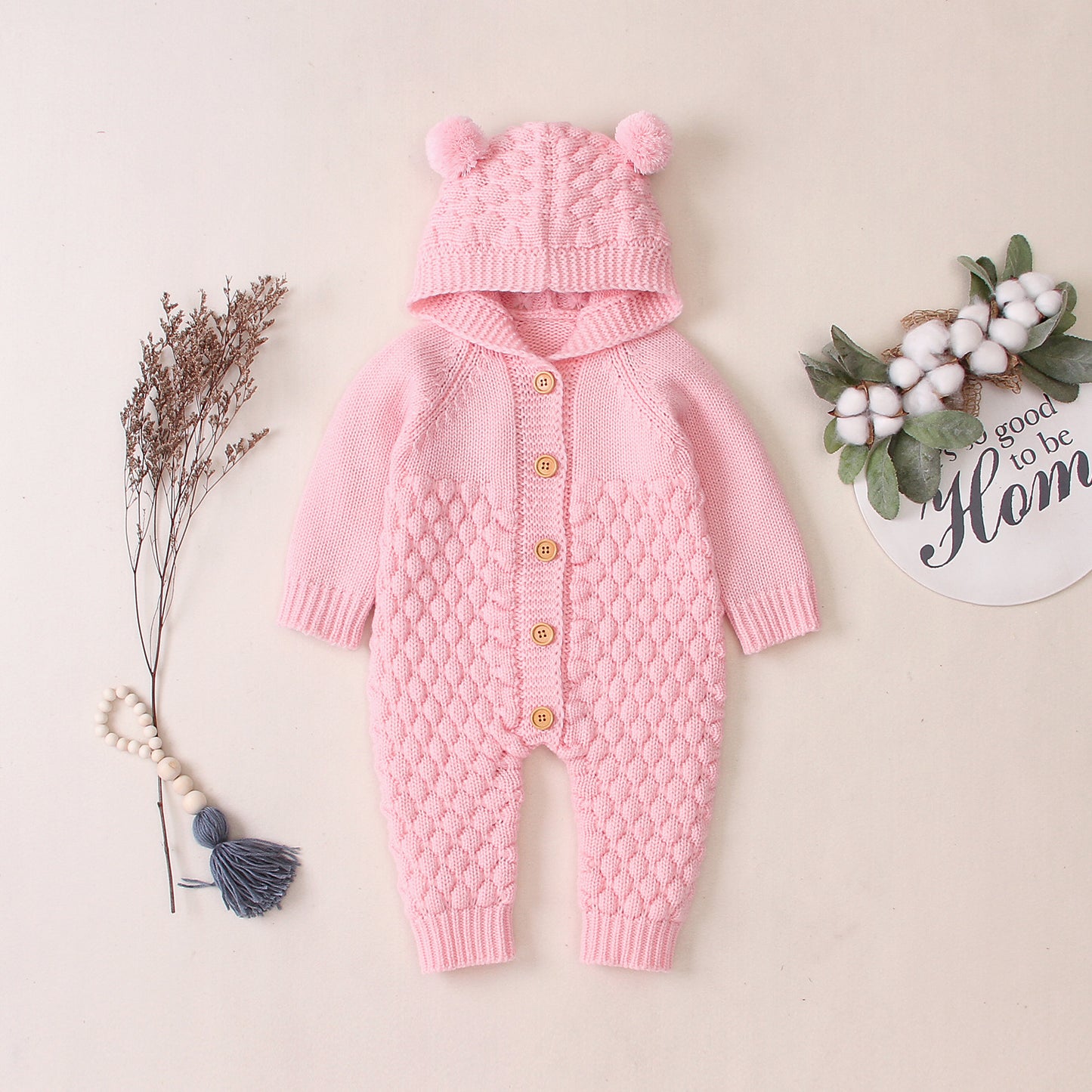 Hooded knitted jumpsuit - MomiDream