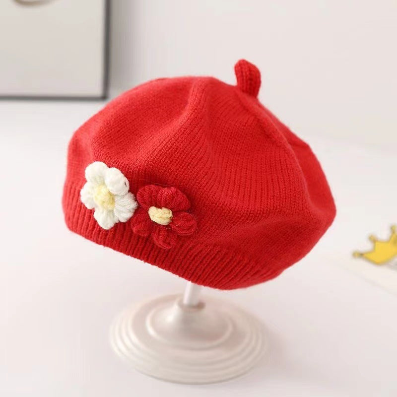 Baby Girl Hat Baby Wool Knitted Beret - MomiDream