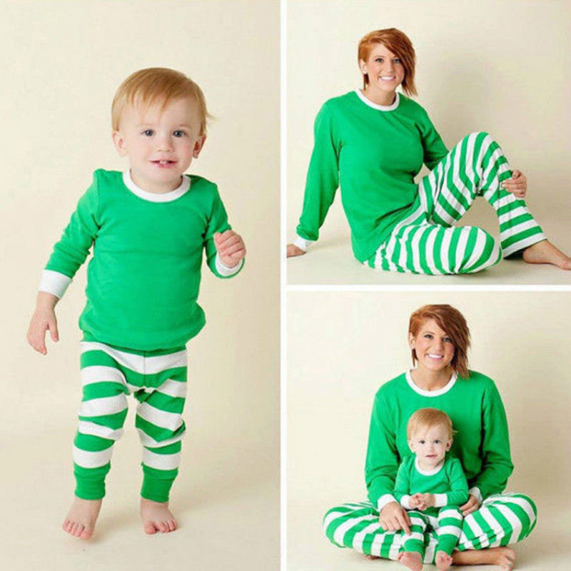 Family striped christmas pajamas - MomiDream