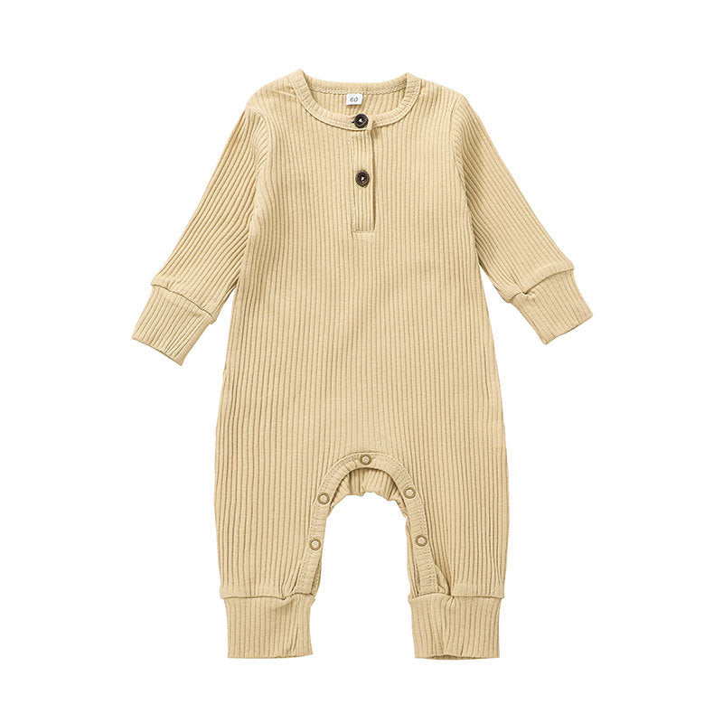 New Baby Jumpsuit Sunken Stripe Trousers Romper Western Style - MomiDream