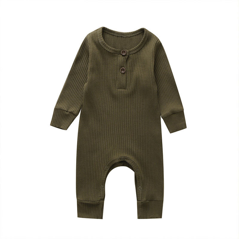 New Baby Jumpsuit Sunken Stripe Trousers Romper Western Style - MomiDream