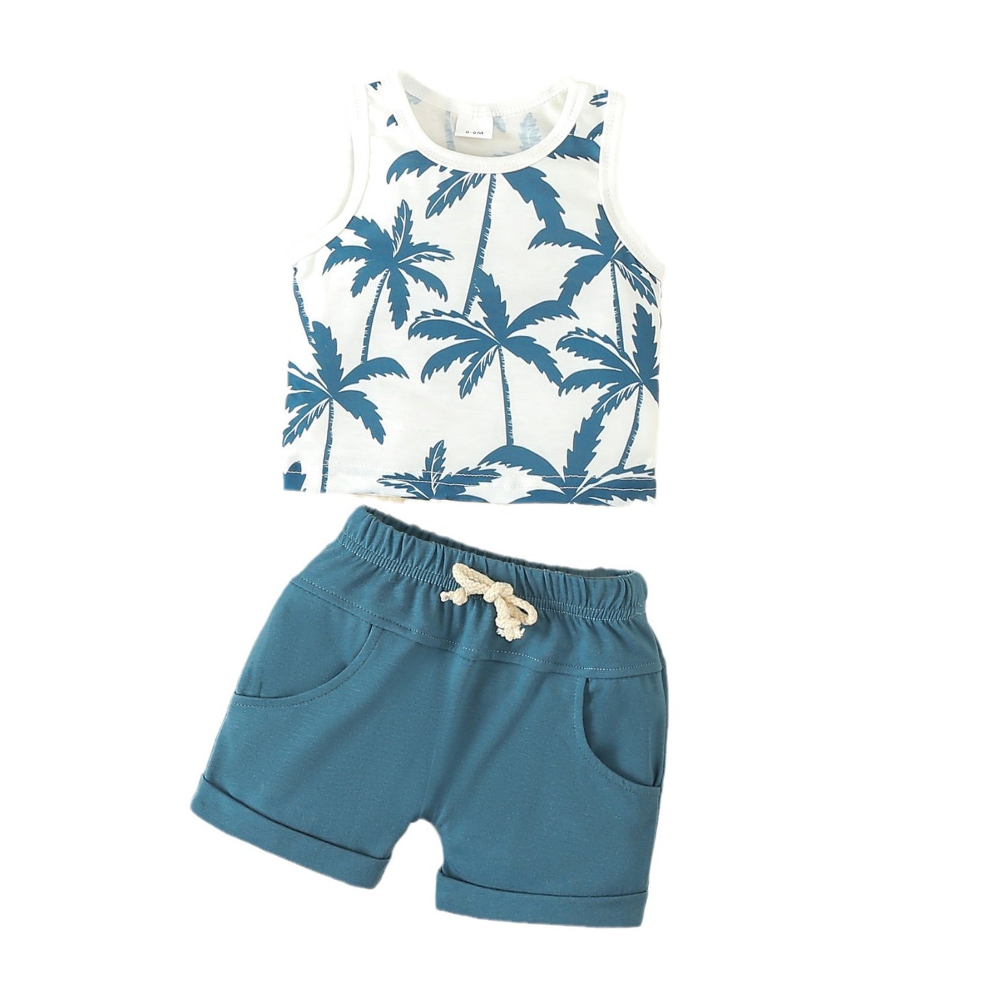 Spring Leisure Printed Vest Shorts Set - MomiDream