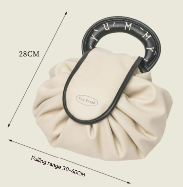 Portable Drawstring Cosmetic Bag With Handle Design Large Capacity Waterproof Make Up Handbags Storage Toiletry Bags - MomiDream