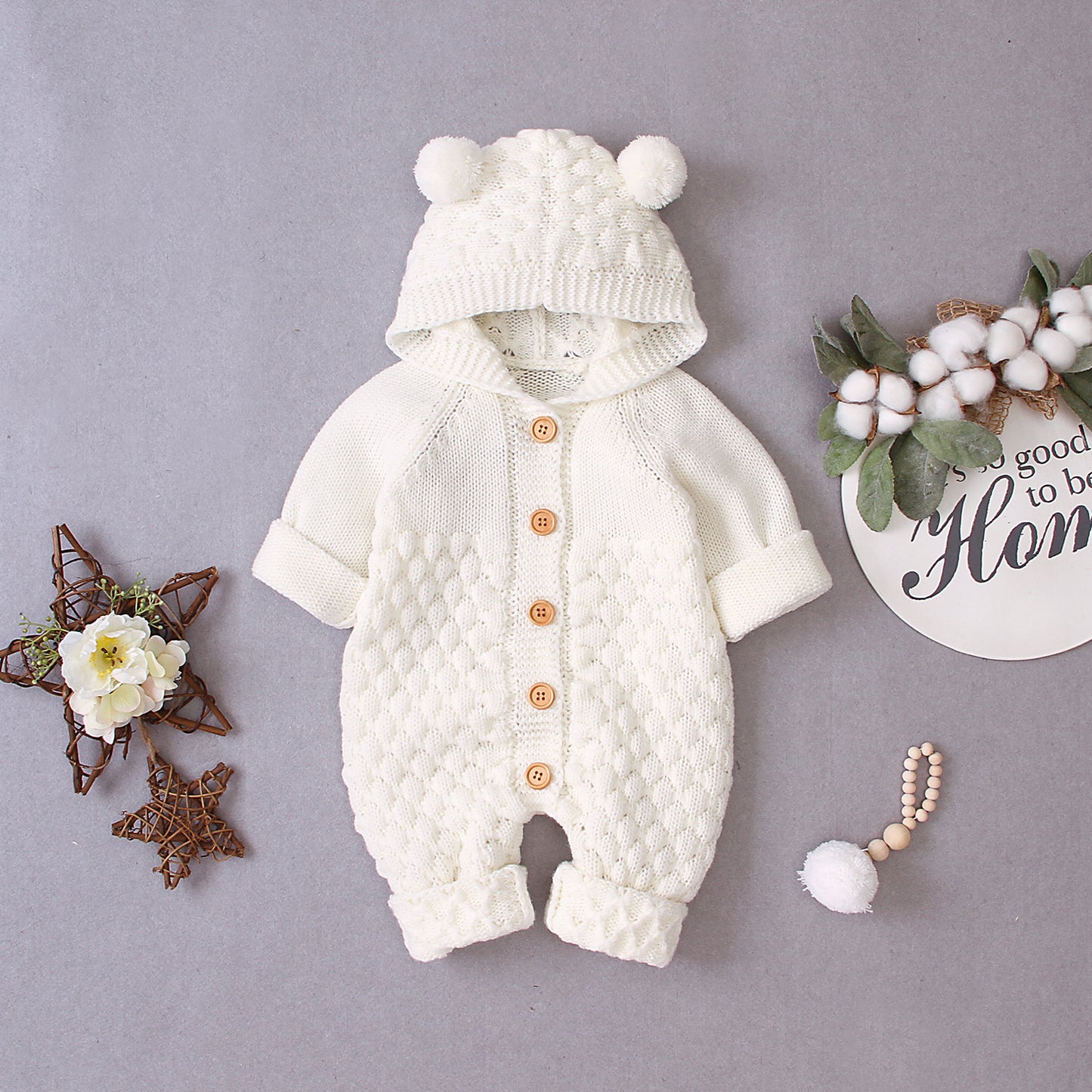 Hooded knitted jumpsuit - MomiDream