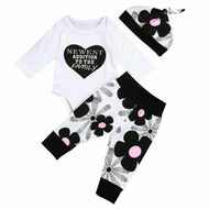 Children's cotton long-sleeved heart-shaped printing three-piece suit