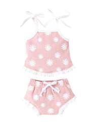 Waffle Two-piece Set Baby Triangle Shorts Suit